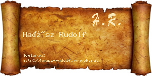 Haász Rudolf névjegykártya
